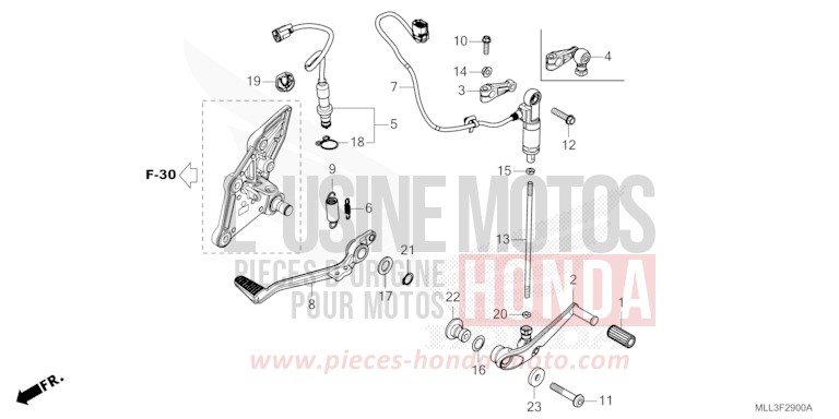 PEDAL von Hornet 1000 PEARL GLARE WHITE (NHB53) von 2025